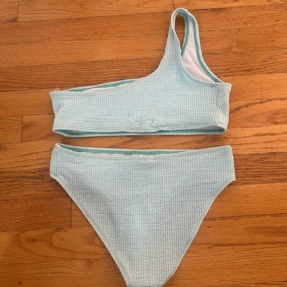 Light Blue One-Shoulder Bikini Set - Picture 2 of 4